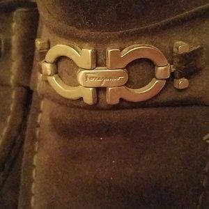 Mens Ferragamo brown suede shoes size 11